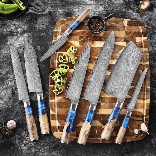 Aiko Damascus Knife Set